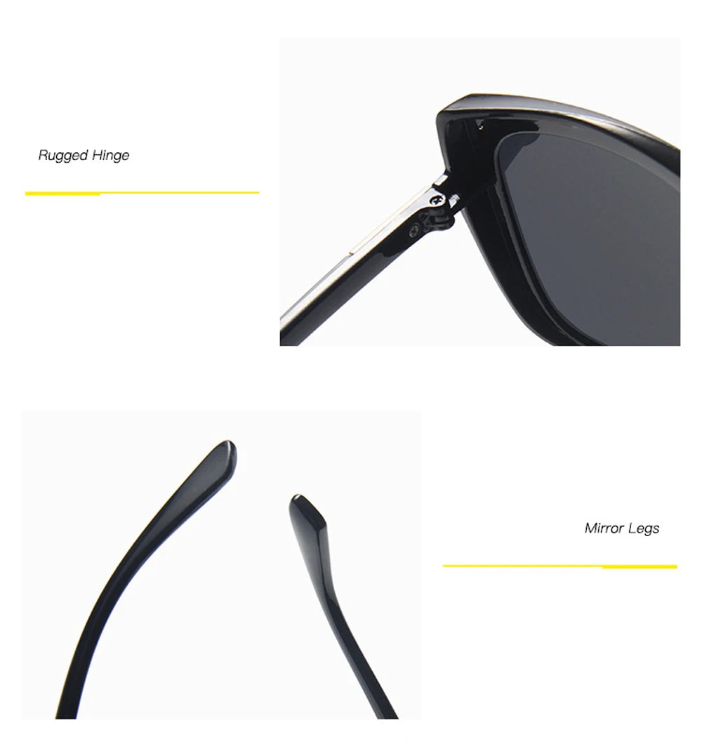 Fashion Plastic Cat Eye Women Oversized Sunglasses Brand Designer Vintage Retro Mirror Sun Glasses For Female UV400 Oculos