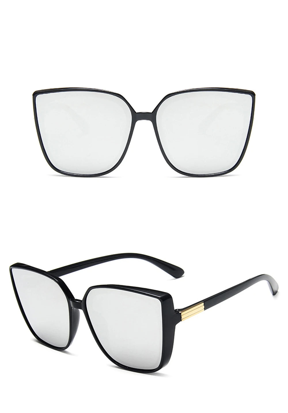 Fashion Plastic Cat Eye Women Oversized Sunglasses Brand Designer Vintage Retro Mirror Sun Glasses For Female UV400 Oculos