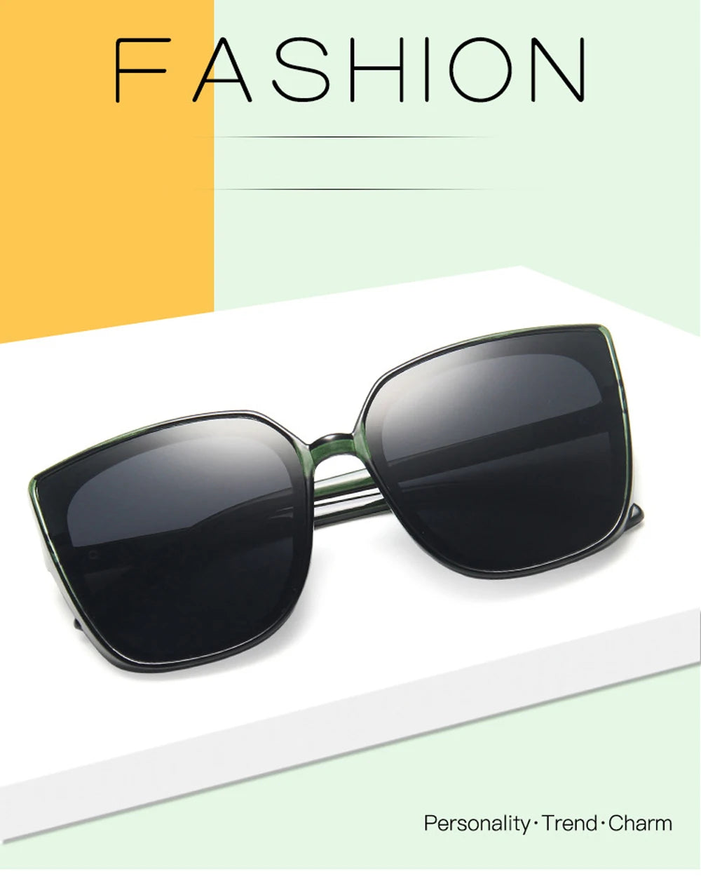 Fashion Plastic Cat Eye Women Oversized Sunglasses Brand Designer Vintage Retro Mirror Sun Glasses For Female UV400 Oculos