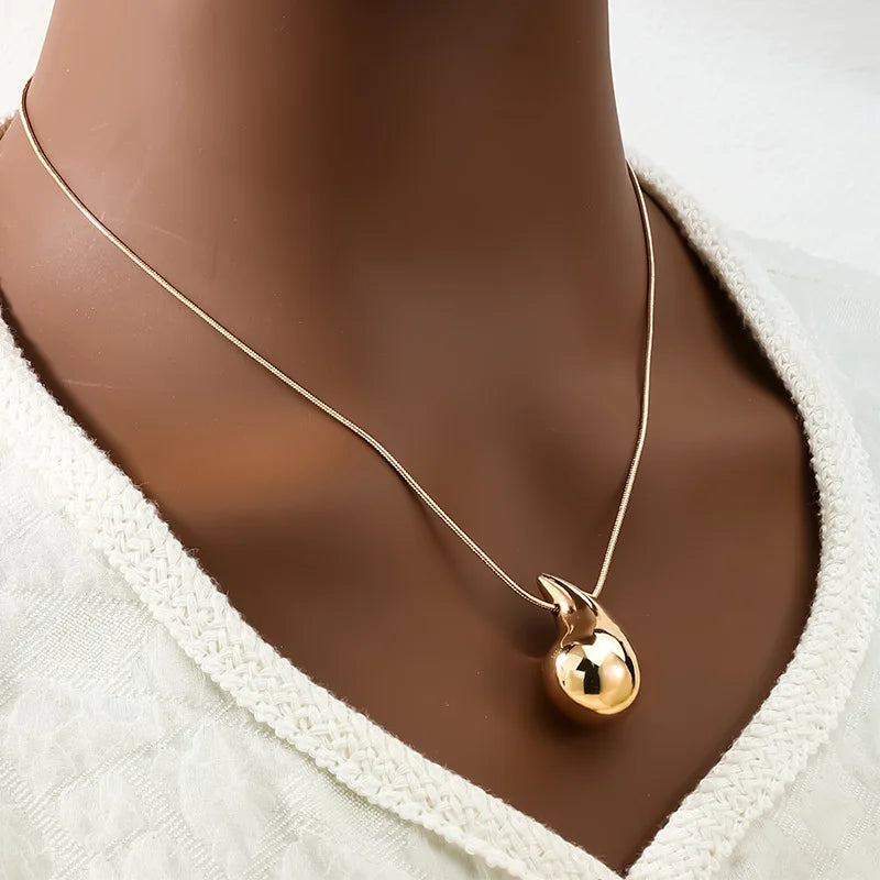 3Pcs Drop Necklace Earrings Teardrop Dainty Gold Plated Water Drop Pendant Necklace Tear Drop Trendy Jewelry Gifts for Women