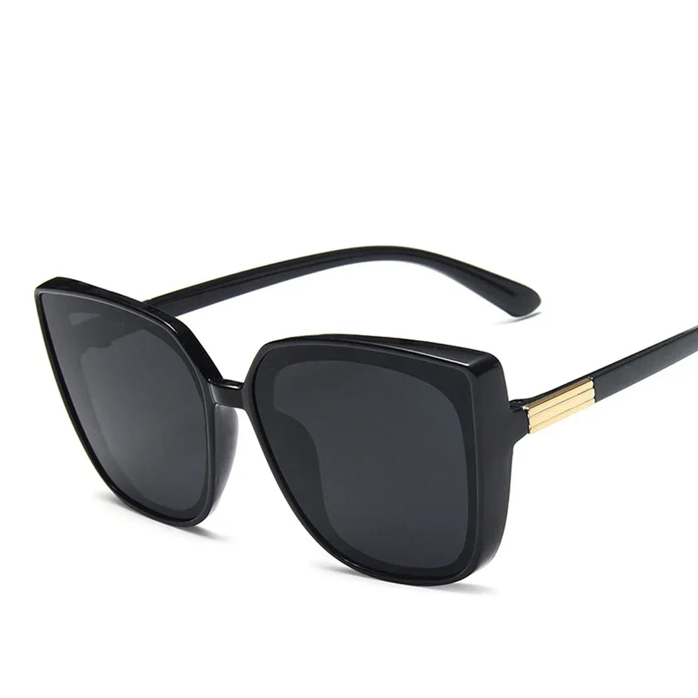 Fashion Plastic Cat Eye Women Oversized Sunglasses Brand Designer Vintage Retro Mirror Sun Glasses For Female UV400 Oculos
