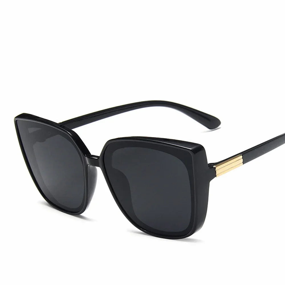 Fashion Plastic Cat Eye Women Oversized Sunglasses Brand Designer Vintage Retro Mirror Sun Glasses For Female UV400 Oculos