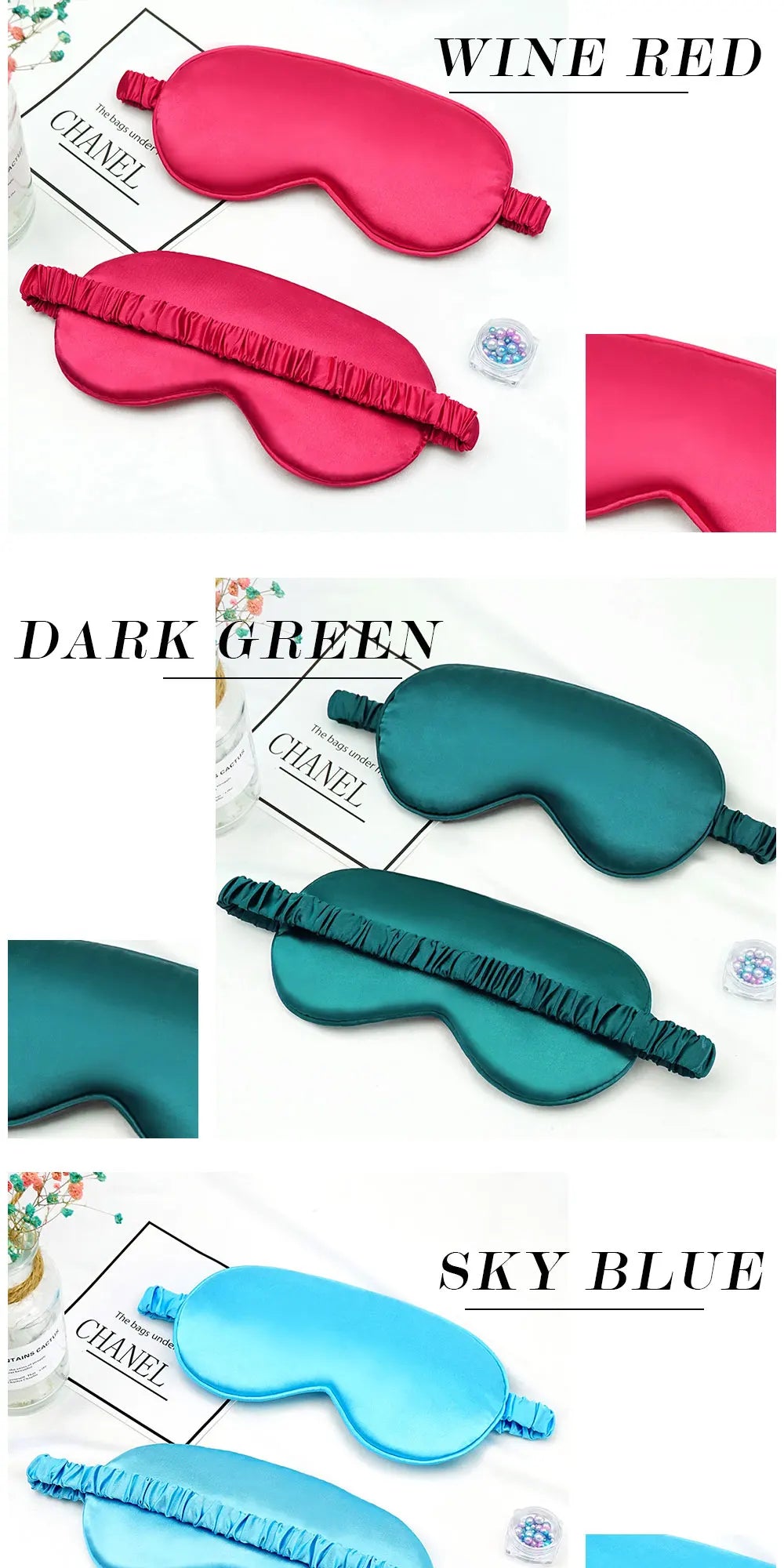 Imitated Silk Eye Patch Shading Sleep Eye Mask Eyepatch Travel Relax Cover Eyeshade Health Sleeping Shield Soft Eye Care Tools